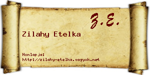 Zilahy Etelka névjegykártya